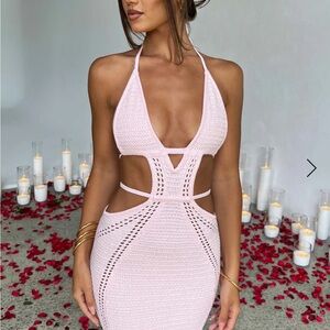 Babyboo knit maxi dress size XS in blush pink color. Never worn.